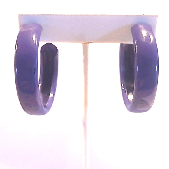 Pierced earrings post Dark Purple Metal Loops Sanitized Like New - Picture 3 of 5